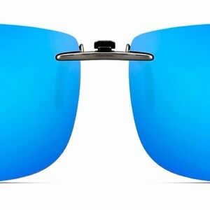 Polarized Clip On Sunglasses Over Prescription Glasses Men Women (Blue)
